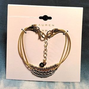 LC Lauren Conrad Gold Beads Clasp Bracelet NWT